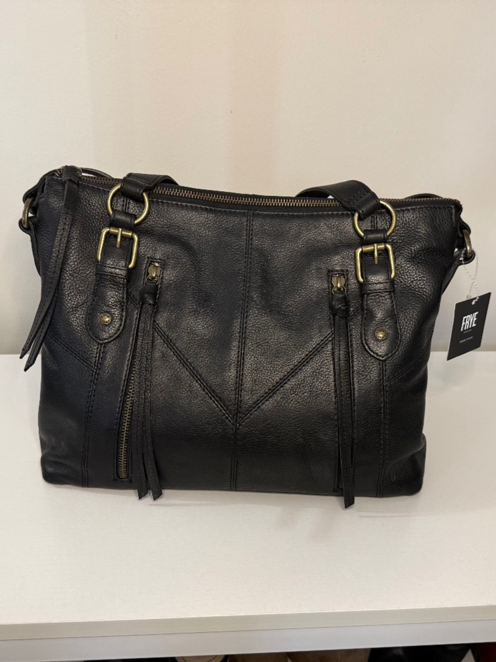 NWT!!! Frye - Ari Satchel, Black leather